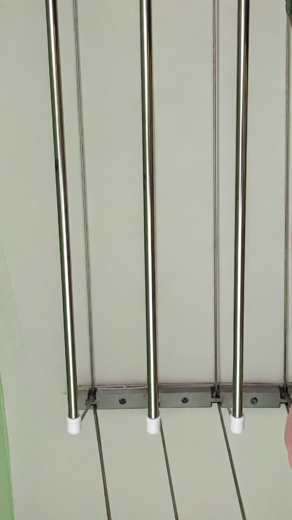 Cloth Drying Hanger 4 Feet 3 Rods Set — balcony installed view